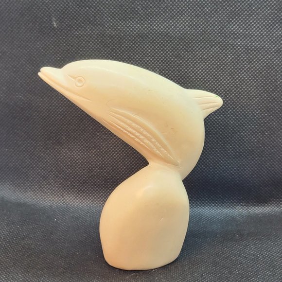 Handmade Soap Stone Dolphin Carved Africian Folk Art - Picture 8 of 8